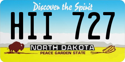 ND license plate HII727