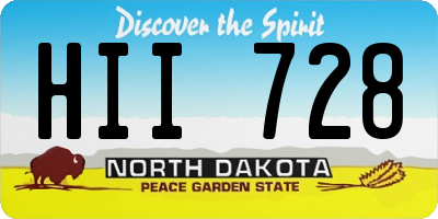 ND license plate HII728