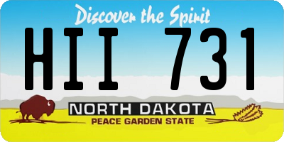 ND license plate HII731