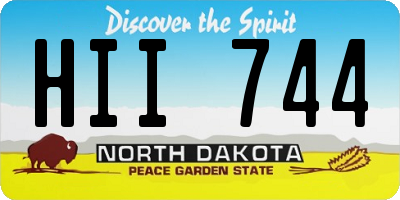 ND license plate HII744