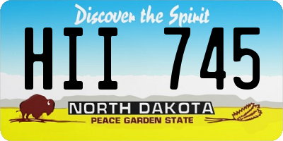 ND license plate HII745