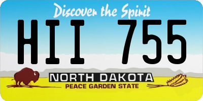 ND license plate HII755