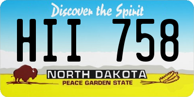 ND license plate HII758