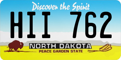 ND license plate HII762