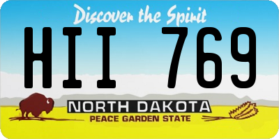 ND license plate HII769