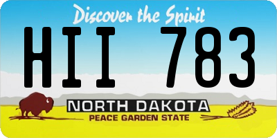 ND license plate HII783