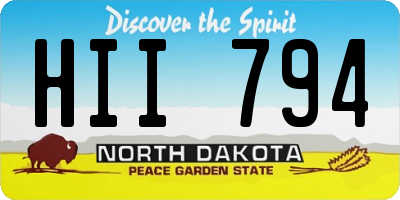 ND license plate HII794