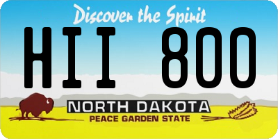 ND license plate HII800