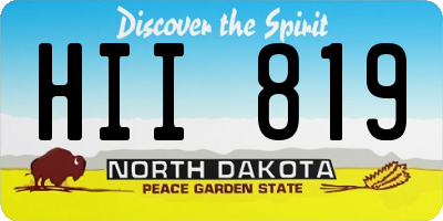 ND license plate HII819