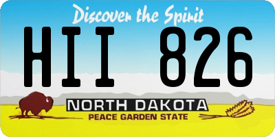 ND license plate HII826