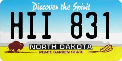 ND license plate HII831