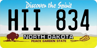 ND license plate HII834