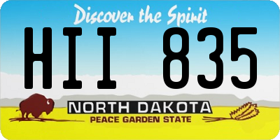 ND license plate HII835
