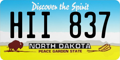 ND license plate HII837