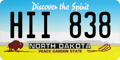 ND license plate HII838