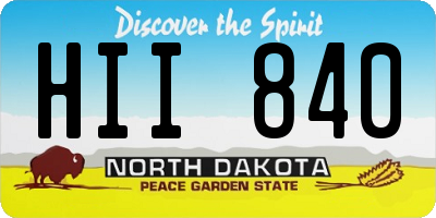 ND license plate HII840