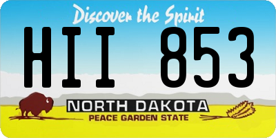 ND license plate HII853