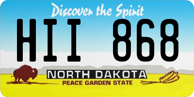 ND license plate HII868
