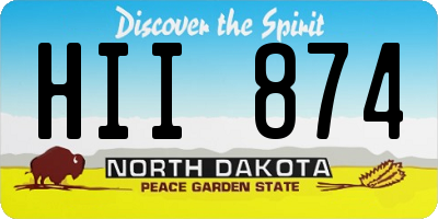 ND license plate HII874