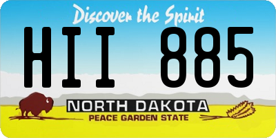 ND license plate HII885