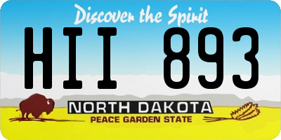 ND license plate HII893