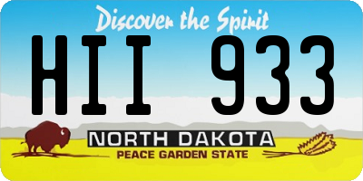 ND license plate HII933