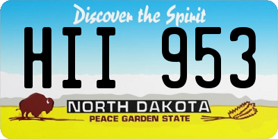 ND license plate HII953