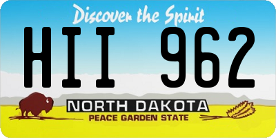 ND license plate HII962
