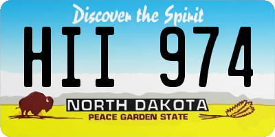 ND license plate HII974