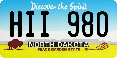 ND license plate HII980