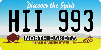 ND license plate HII993