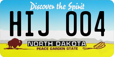 ND license plate HIJ004