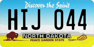 ND license plate HIJ044