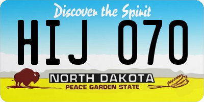 ND license plate HIJ070