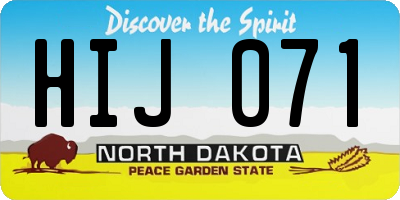 ND license plate HIJ071