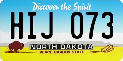 ND license plate HIJ073