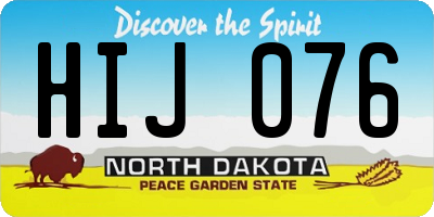 ND license plate HIJ076