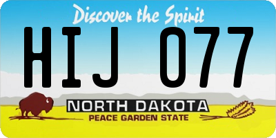 ND license plate HIJ077
