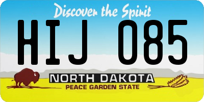 ND license plate HIJ085