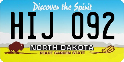 ND license plate HIJ092