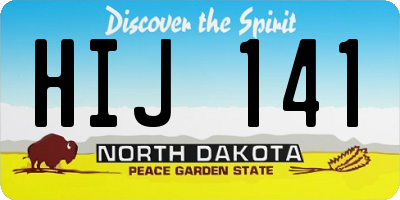 ND license plate HIJ141