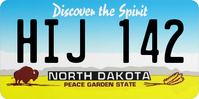 ND license plate HIJ142