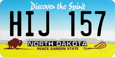 ND license plate HIJ157