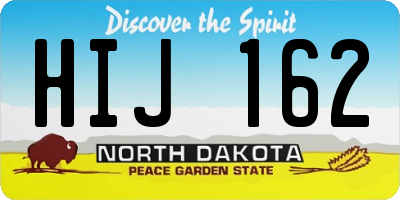 ND license plate HIJ162