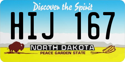 ND license plate HIJ167