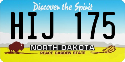 ND license plate HIJ175