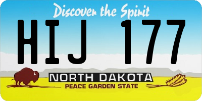 ND license plate HIJ177