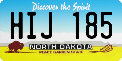 ND license plate HIJ185