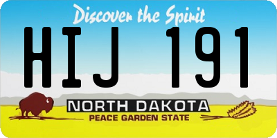 ND license plate HIJ191