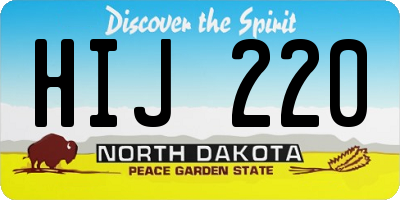 ND license plate HIJ220